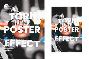 Torn Paper Poster Photo Effect, a Product Mockup by Custom Scene