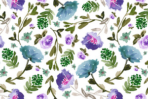 Purple, blue and green