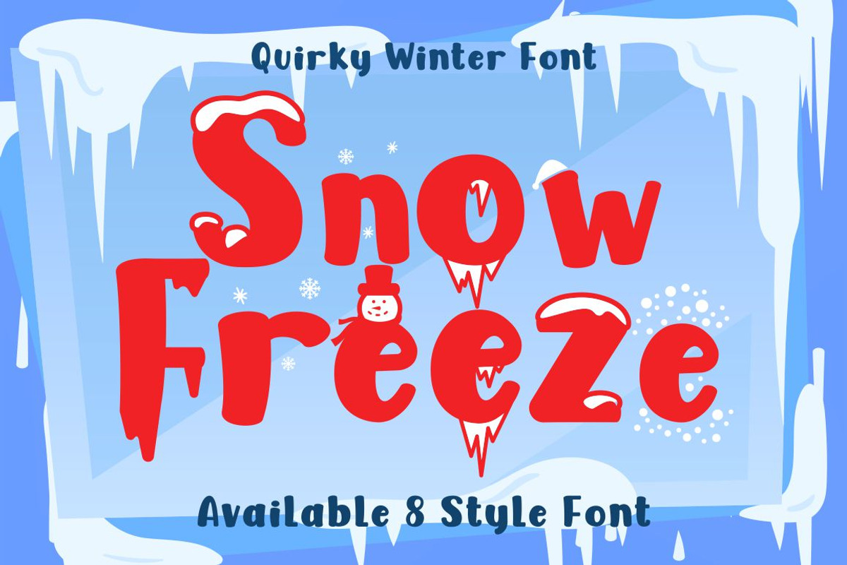Snow Freeze - Quirky Winter Font, a Font by PutraCetol Studio (Photo 1 of 13)