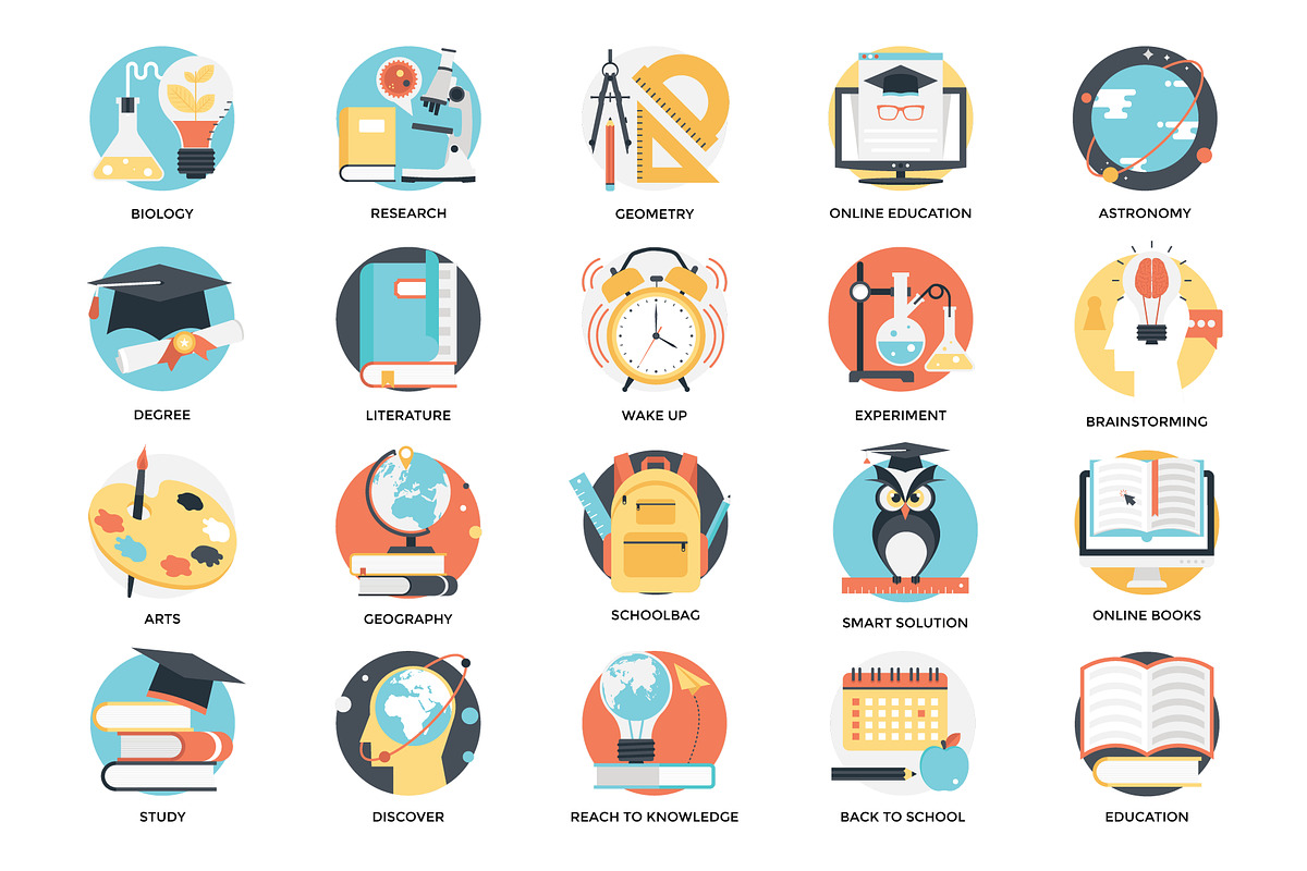 175 Flat Education Icons, a Duotone Icon by Prosymbols (Photo 4 of 10)