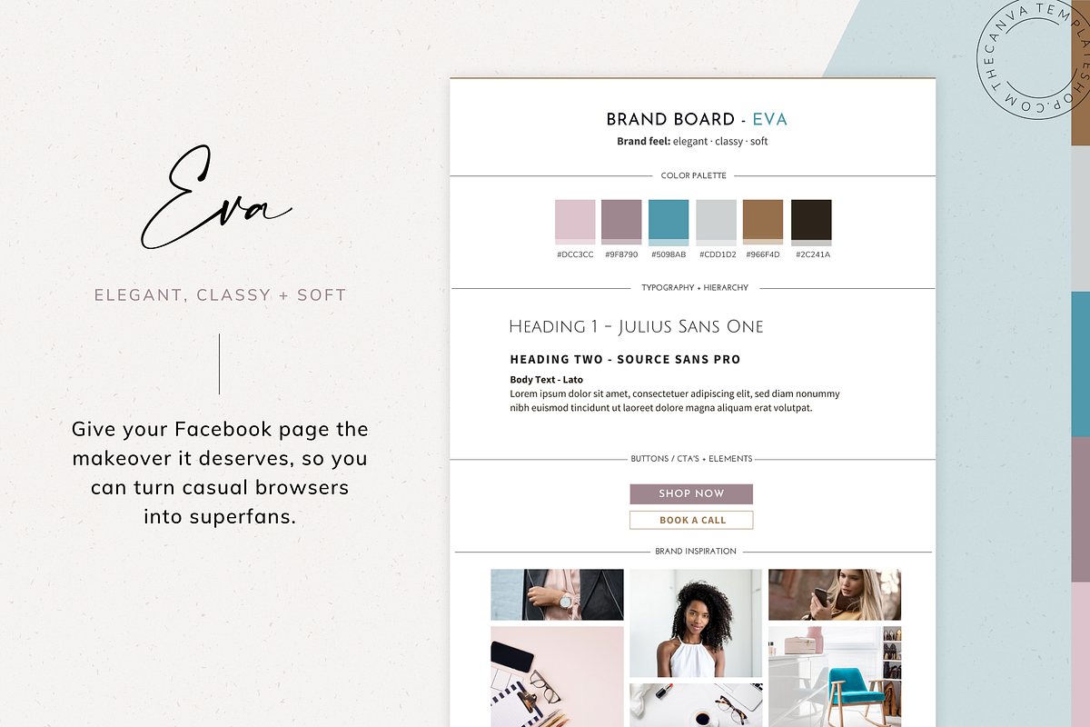 Eva Facebook Page Canva Template, a Templates & Theme by The Canva Template Shop (Photo 5 of 5)