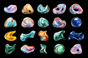 Iridium 60 PNG Abstract Shapes Vol.2