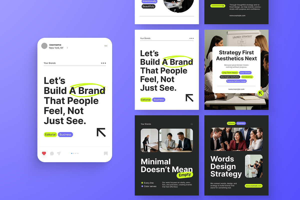 Editorial Business Instagram Post, a Social Media Template by Annora Studio (Photo 4 of 6)
