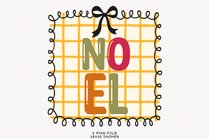 Christmas Wall Art NOEL Hand Drawn, an Illustration by SinaCreation