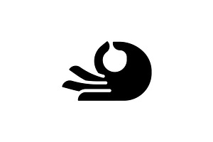 Meditation Mudra Black Glyph Icon