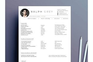 Theatre resume,cover letter template, a Resume Template by Climbwithelevator