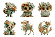 Spring flower animals clipart, an Illustration by SinaCreation (Thumbnail 3 of 11)