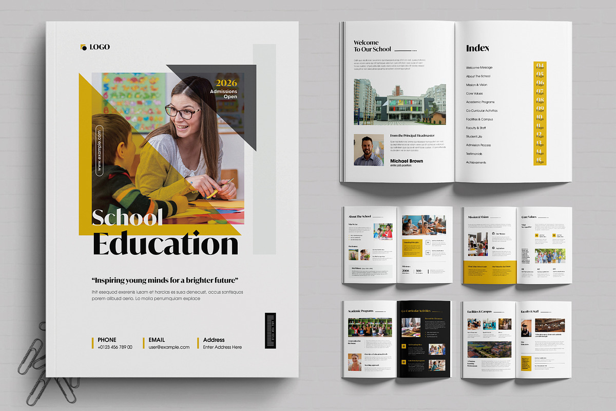 Modern Educational Brochure Template, a Brochure Template by MightyDesign (Photo 1 of 6)