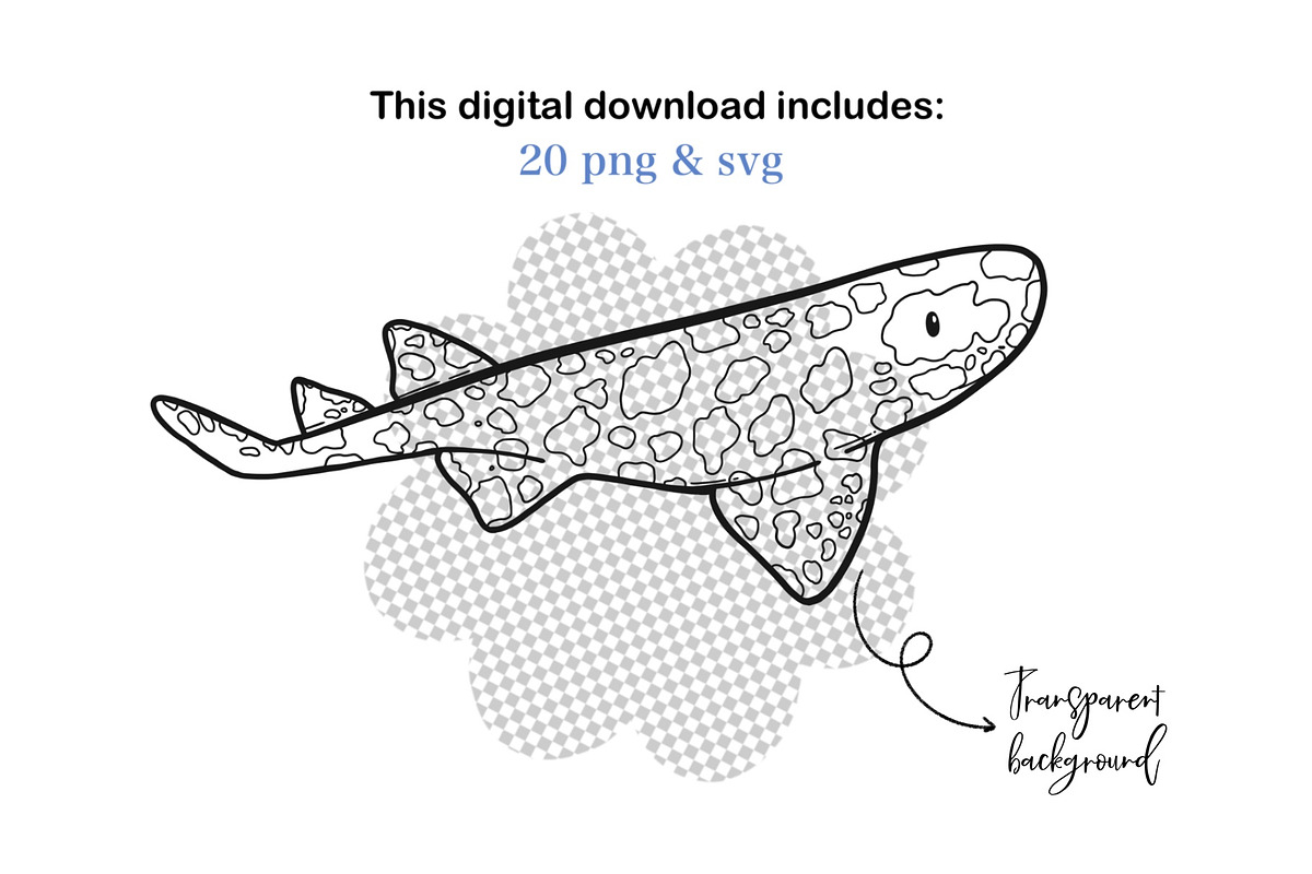 Shark Line Art PNG SVG, an Animal Illustration by ArtGiftsStudio (Photo 5 of 5)