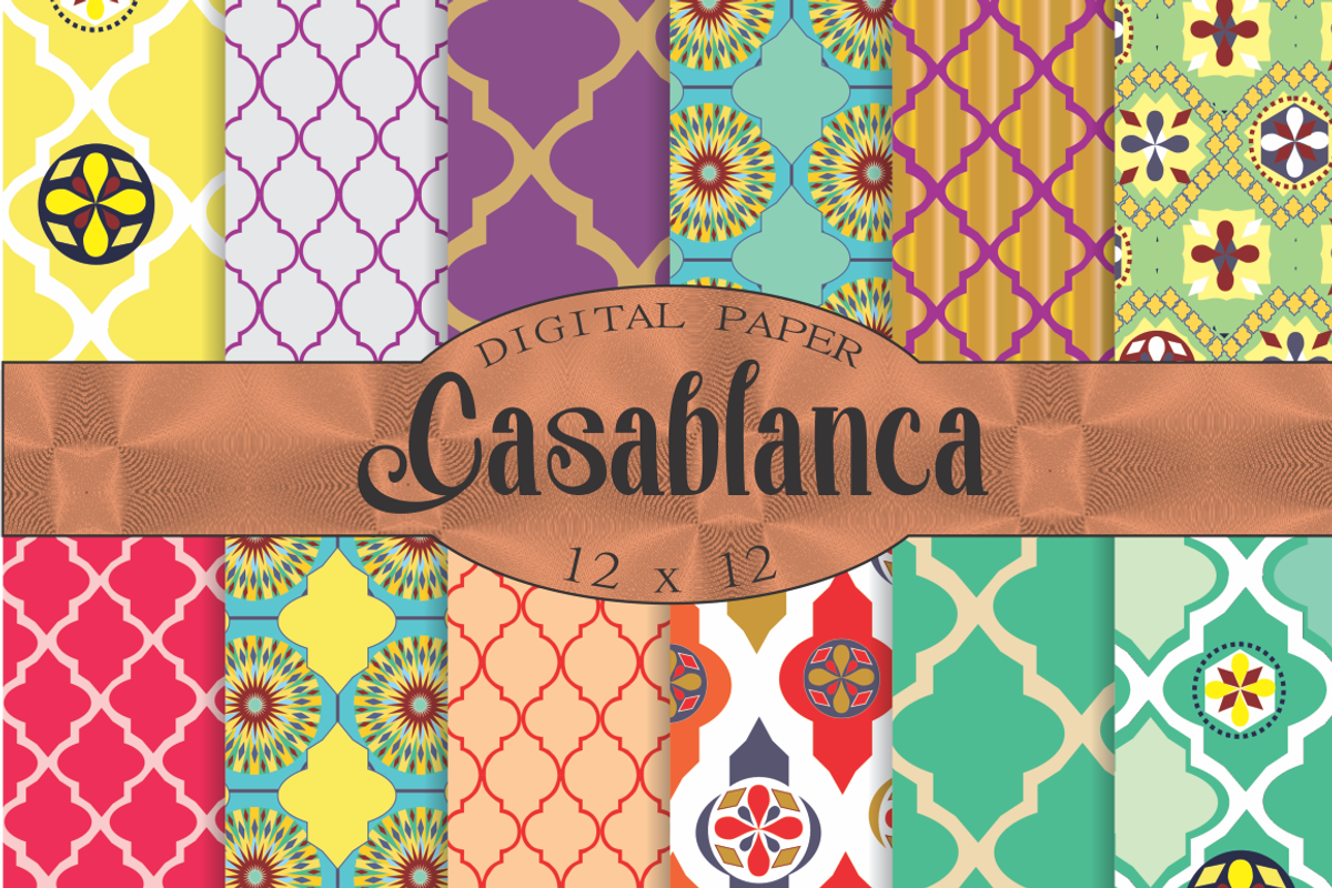 Moroccan digital paper 'Casablanca'