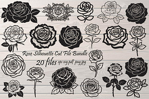 Rose Silhouette File Bundle, a Decorative Illustration by Designer_Momina
