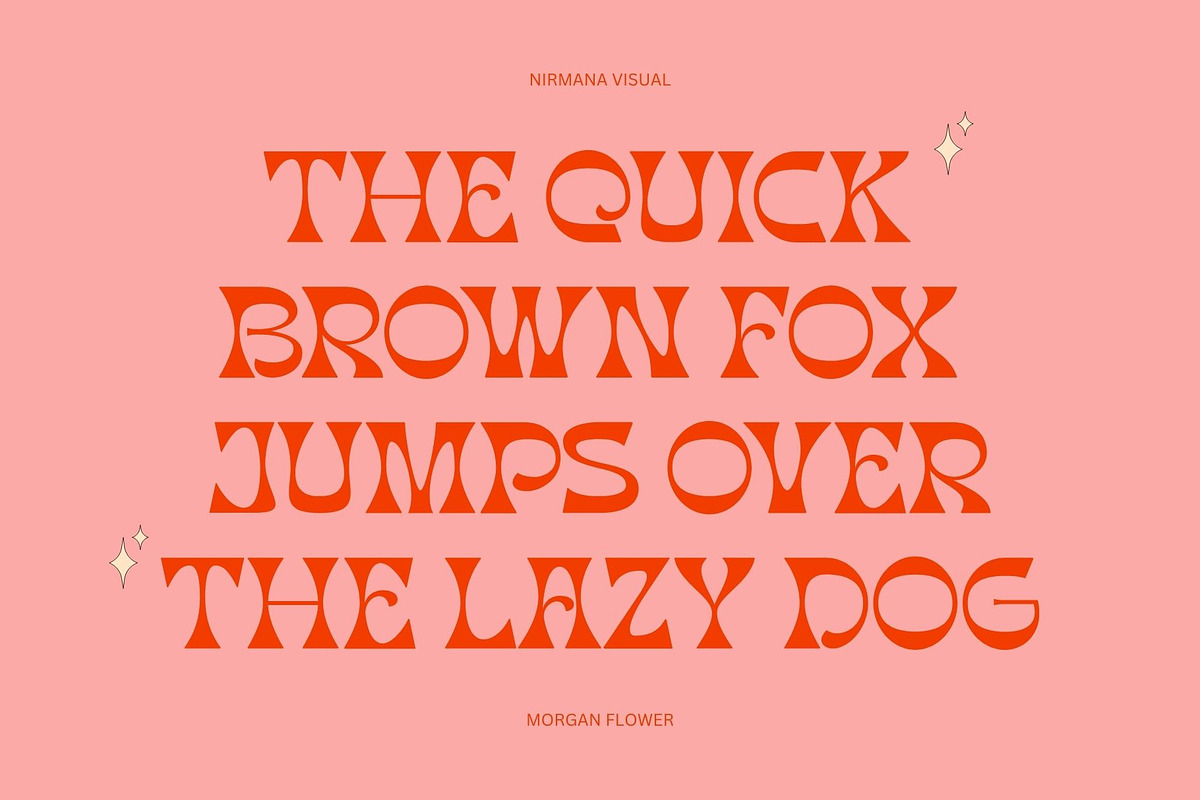 Morgan Flower - Retro Psychedelic, a Font by Nirmana Visual (Photo 3 of 11)