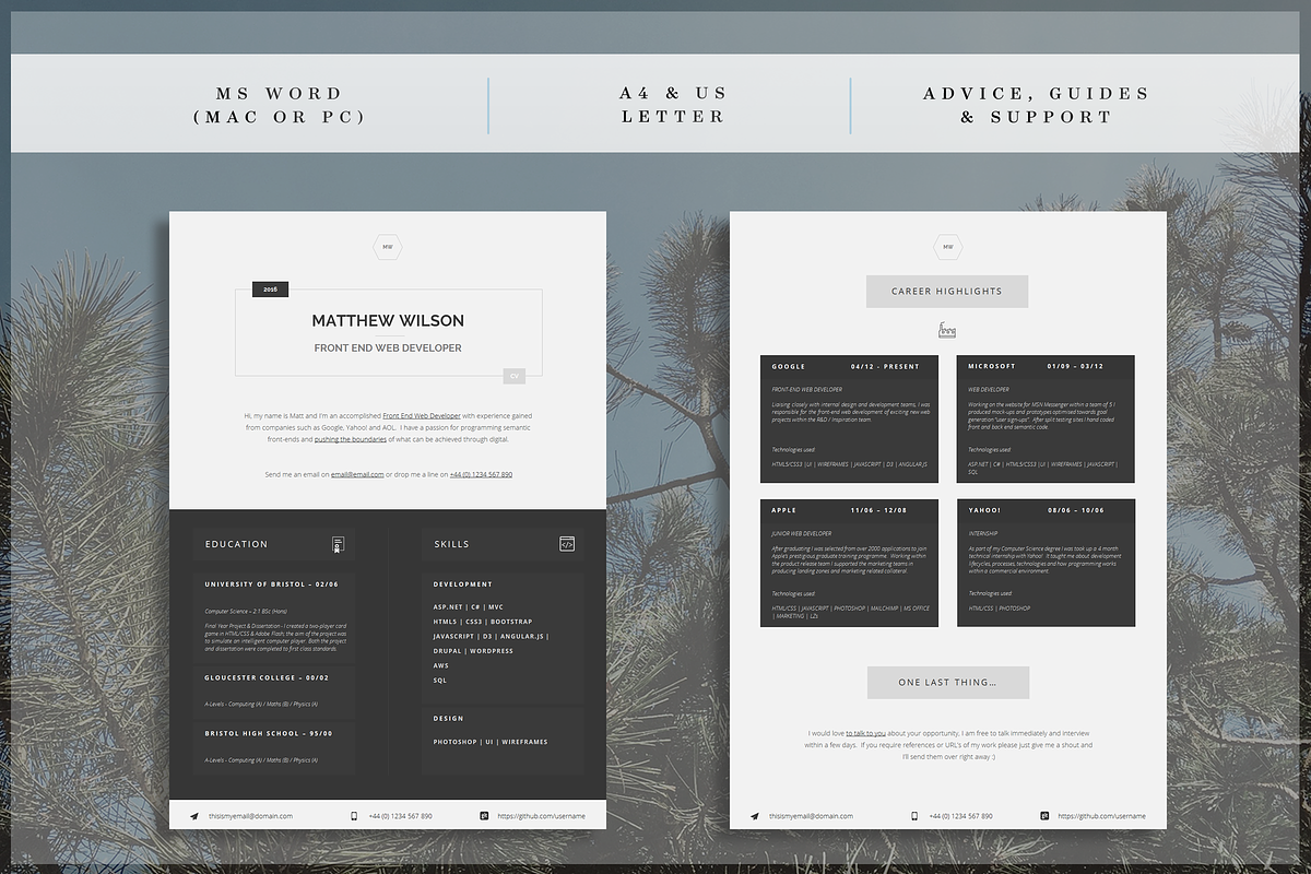 Web Developer CV / Technical Resume, a Resume Template by introDuice - CV / Resumes (Photo 3 of 7)
