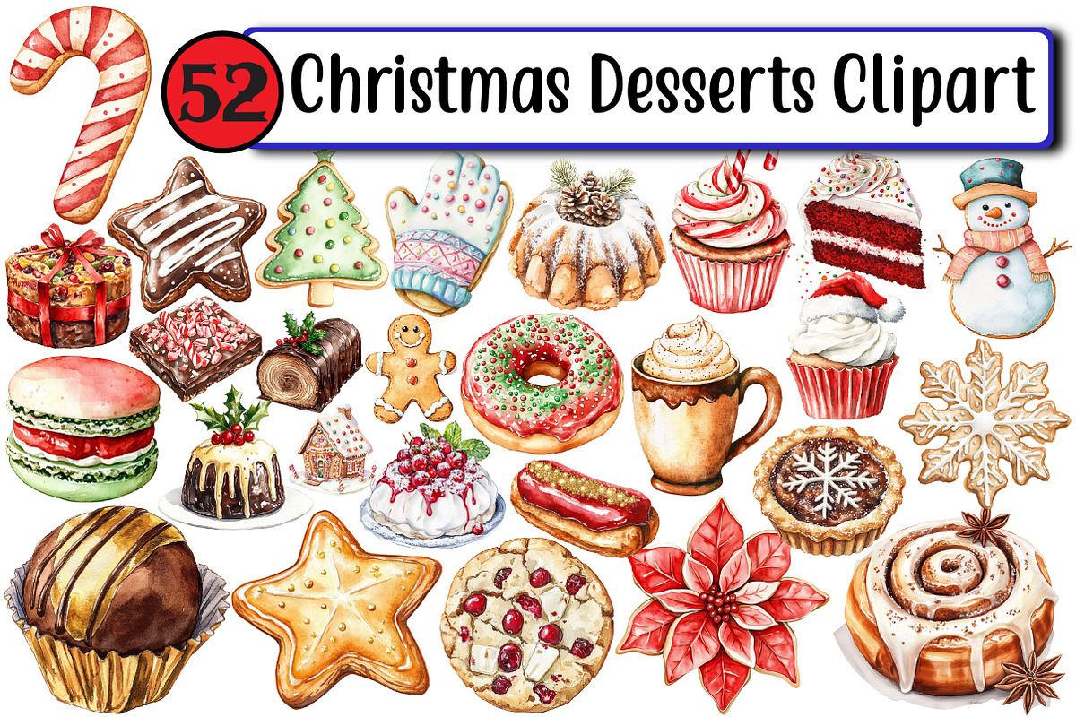 Christmas Desserts Clipart, an Illustration by Design Market (Photo 1 of 3)