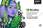 Nifty Brushes for Procreate, a Brush Add-On by Riveros Illustration (Thumbnail 2 of 11)
