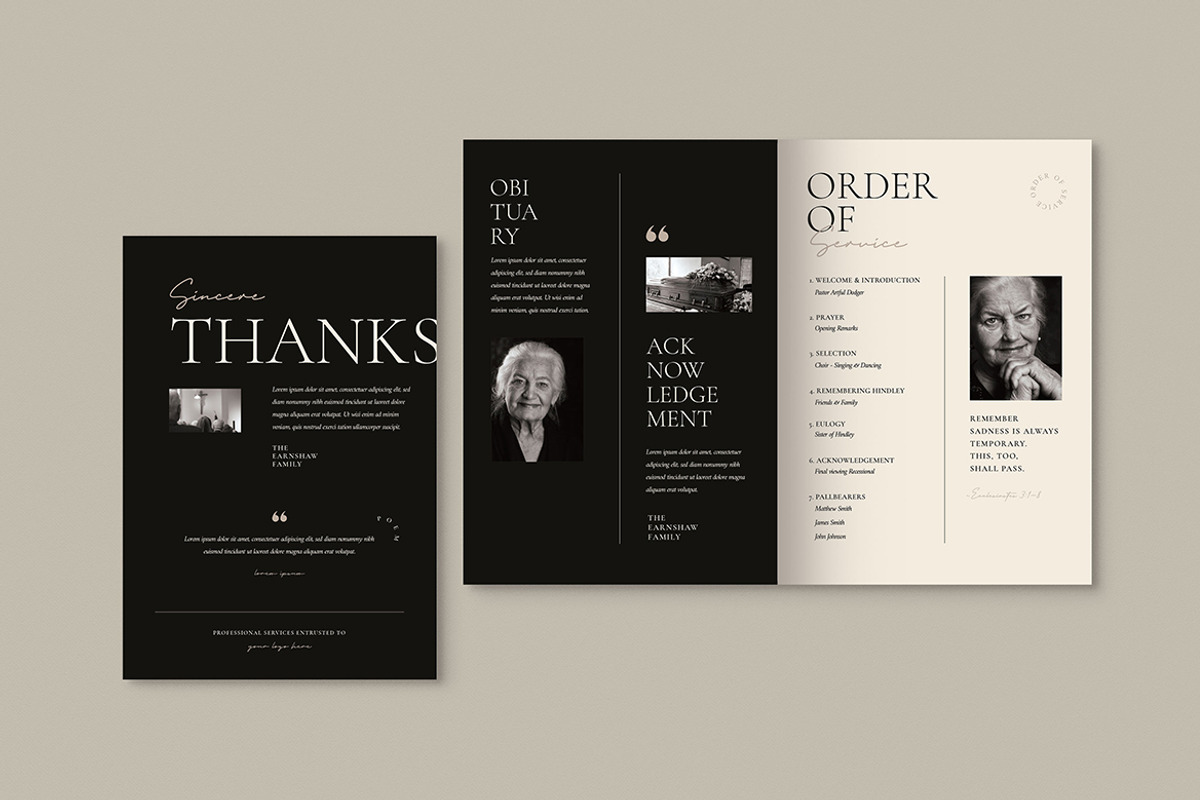 Minimalist Funeral Program Template, an Invitation Template by Vynetta (Photo 7 of 7)