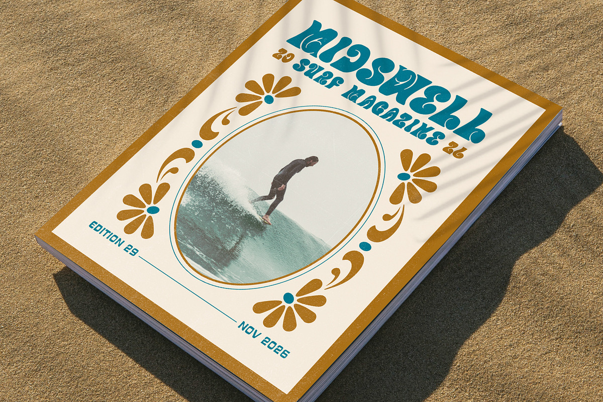 Midswell 70's Typeface | Retro Font, a Sans Serif Font by NienowBrand (Photo 4 of 7)