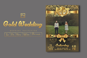 Gold Wedding Invitation