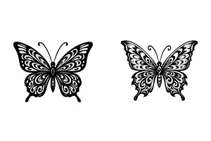 Two intricately designed black and, an Illustration by ZinetroN