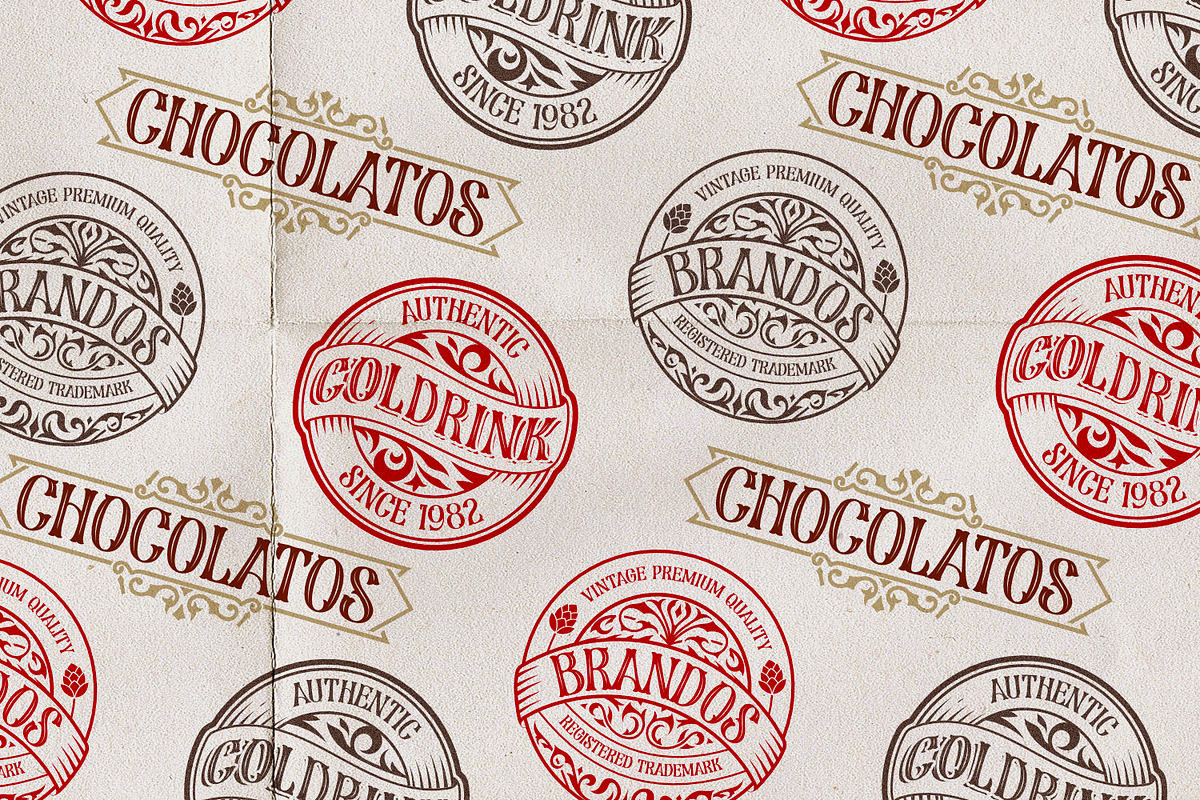 Cloverside - Vintage Label Font, a Symbol Font by ikiiko (Photo 4 of 7)