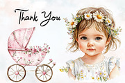 Pink Baby Girl Nursery Clipart, an Illustration by RobertsArt (Thumbnail 7 of 7)