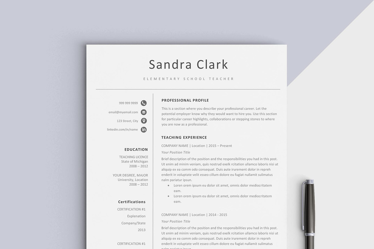 Resume Template, a Resume Template by Comely Design Studio (Photo 1 of 5)