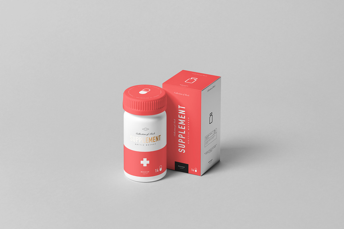 Supplement Jar & Box Mock-Up 4, a Packaging Mockup by Yogurt86 (Photo 7 of 11)