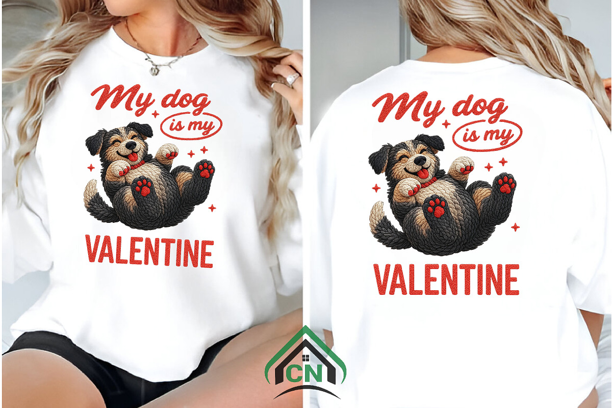 Yarn Crochet Valentine's Day Dog PNG, an Illustration by Craft Nest (Photo 5 of 6)