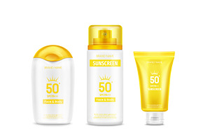 Sunscreen cream bottle and tube with, an Object Illustration by art PVP - market