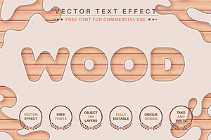 Light Wood - Editable Text Effect