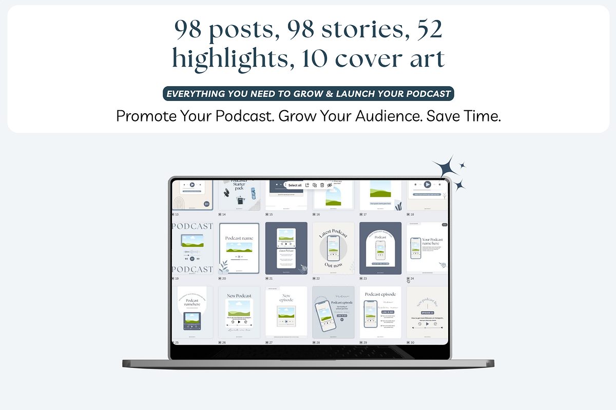 Podcast Canva Instagram templates preview 2