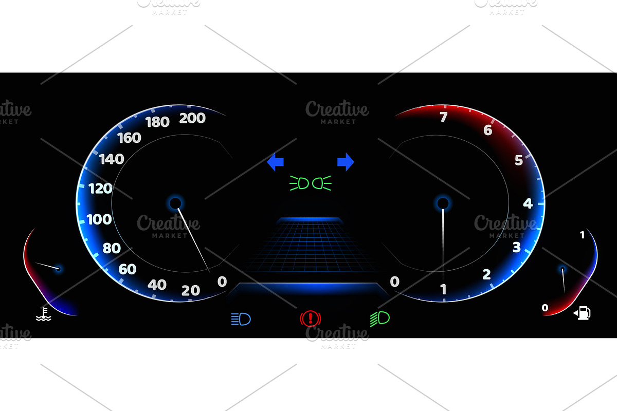 Car dashboard speedometer display, a Technology Illustration by art PVP - market