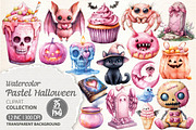 Pink Pastel Halloween Clipart, an Illustration by Dream Creation (Thumbnail 1 of 7)