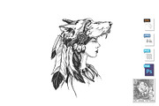 Woman shaman in ethnic headdress, an Animal Illustration by CatMadePattern (Thumbnail 1 of 2)