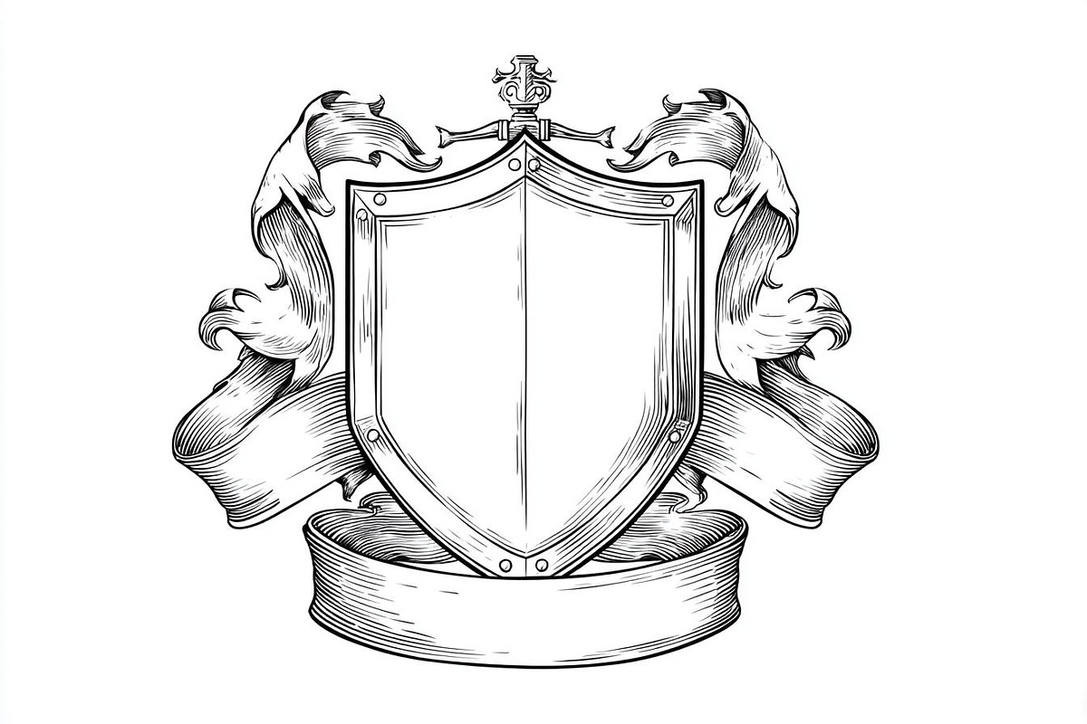 Hand-Drawn Heraldic Shield Vector, an Object Graphic by Creativeshirt (Photo 10 of 10)