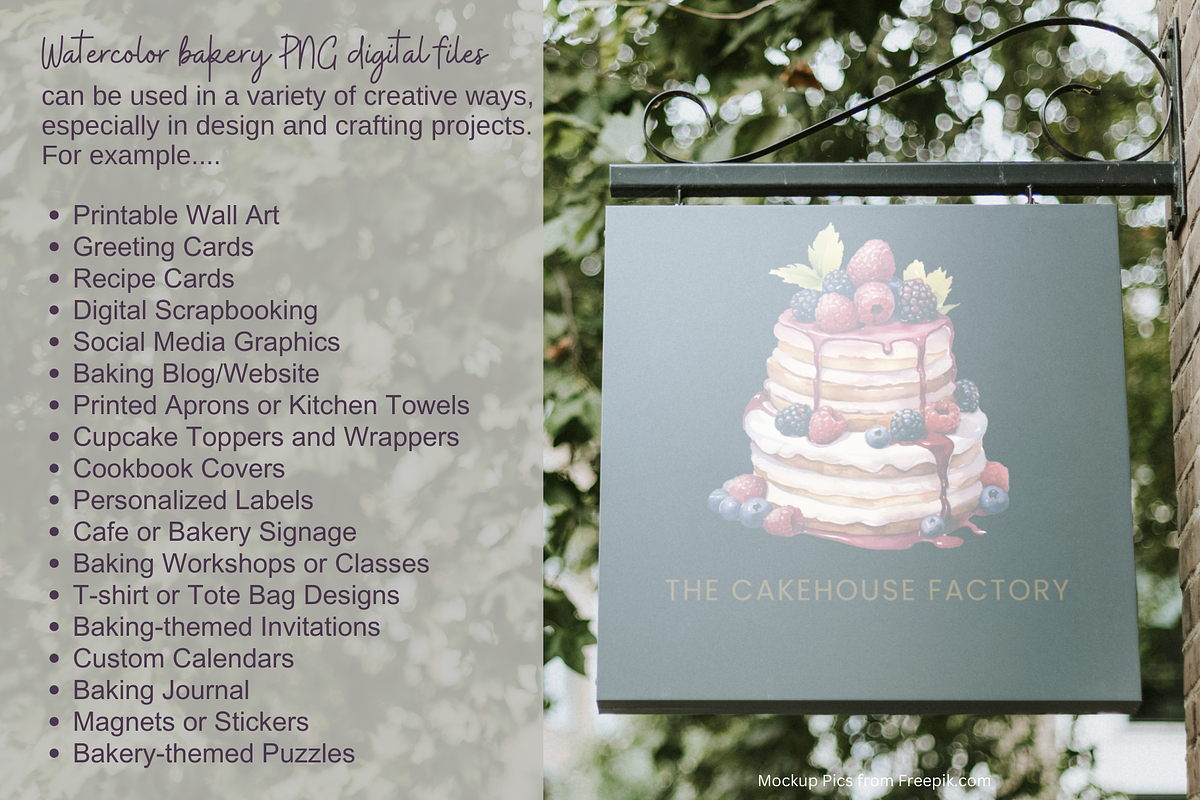 Watercolor Bakery Clipart Set, a Food Illustration by STUDIO CHOTI (Photo 5 of 5)