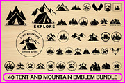 Tent and Mountain Emblem Bundle, an Object Illustration by Gfx_Store (Thumbnail 8 of 12)