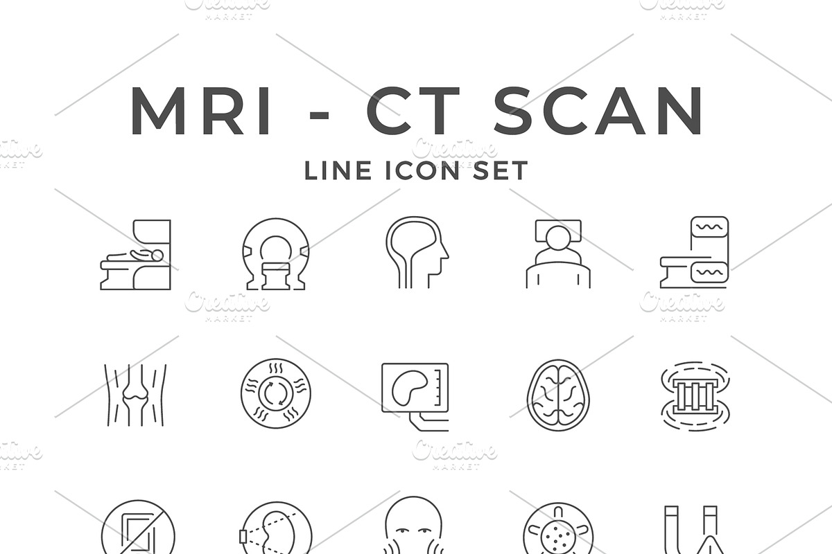Set line icons of MRI and CT scan, an Outline Icon by motorama (Photo 1 of 2)