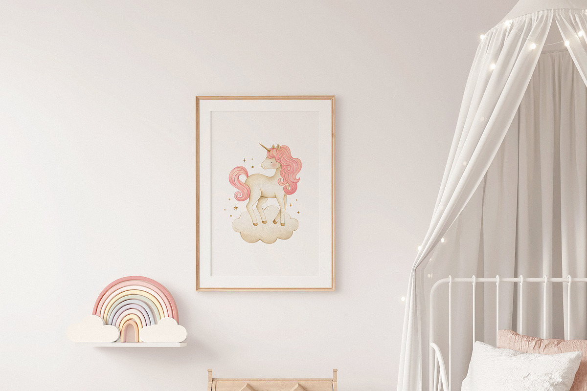 Watercolor Magic Rainbow Unicorn Set, a Decorative Illustration by Carol Lozove (Photo 11 of 74)