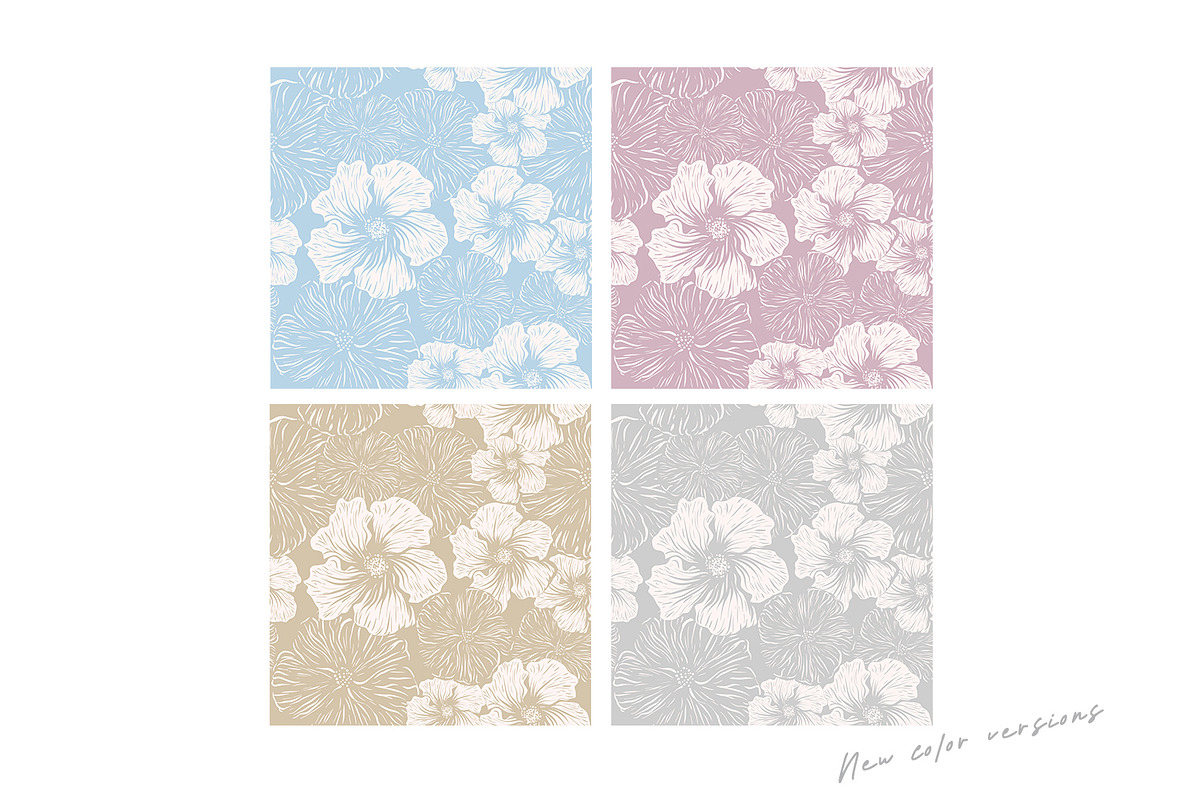 Swirl Flowers | Vector Print, a Wallpaper Graphic by MalyskaStudio (Photo 5 of 13)