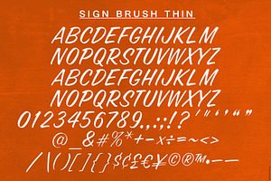 Sign Brush Thin Display Type