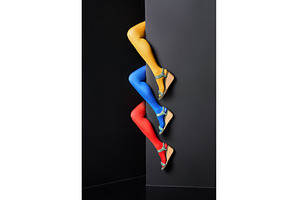 Female legs in colorful tights and, a Beauty & Fashion Photo by Gladkov photography