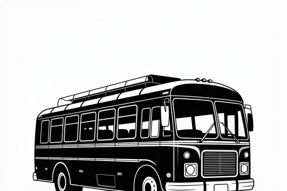 City bus silhouette flat desin, an Illustration by Amazin_art (Photo 5 of 7)