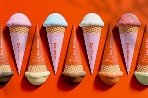 3d Array Of Ice Cream Bars Mockup