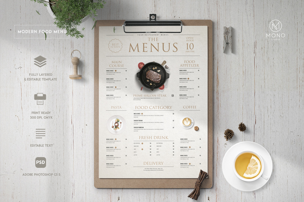 Modern Food Menu, a Flyer Template by monogrph (Photo 1 of 4)