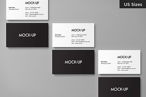 Business Card Mockups - US Sizes