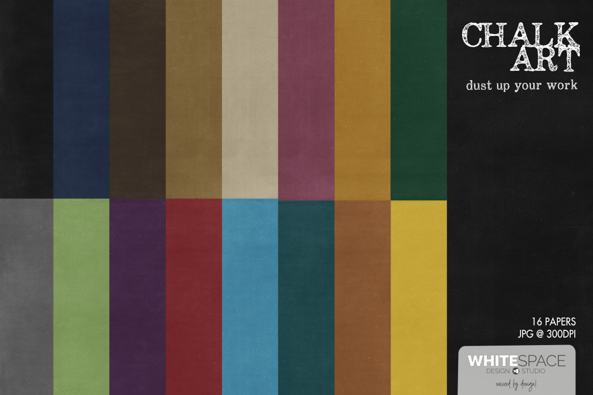 Chalk Art Papers, a Pattern Graphic by WhiteSpace Design Studio