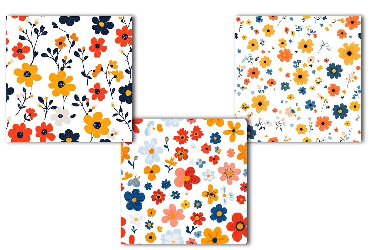 Colorful Flower Seamless Pattern, an Illustration by OK Design (Photo 4 of 4)