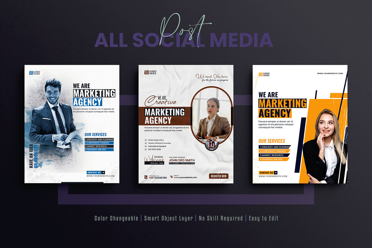 Corporate Social Media Post Bundle, a Social Media Template by Creative_View (Photo 6 of 8)