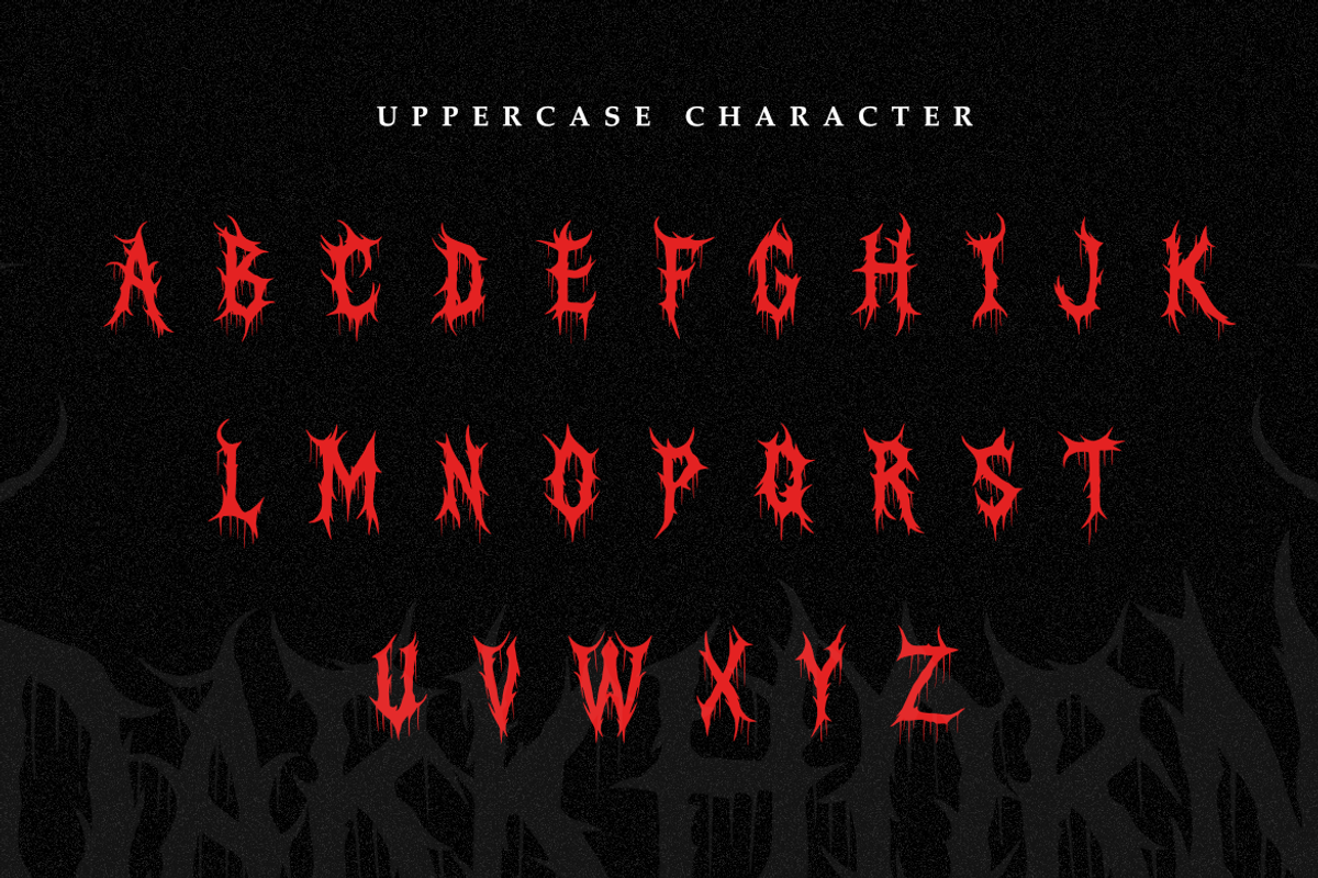 Darkhorn | Death Metal Font, a Symbol Font by Masyafi Studio (Photo 2 of 8)